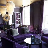 combination of lilac in the design of the apartment picture