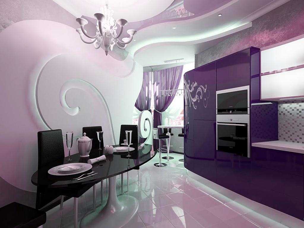 combining lilac in the design of the corridor