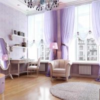 combining lilac in the design of the living room picture