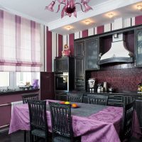 unusual kitchen decor in purple tint photo