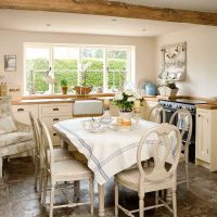 light kitchen interior in country style photo