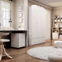 bright white furniture in the interior of the kitchen picture