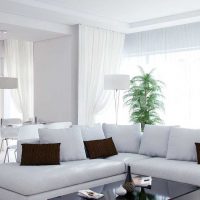 mobilier blanc lumineux dans la conception de la photo du couloir