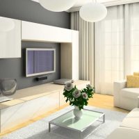 mobilier blanc clair dans le décor de la salle de séjour