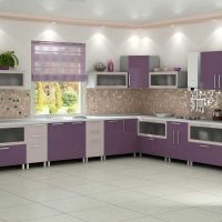 modern kitchen design in purple tint picture