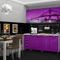 beautiful kitchen style in purple photo