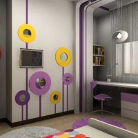 light corridor design in purple photo