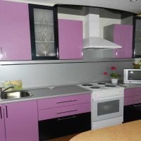 beautiful kitchen style in purple tint photo