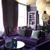 light purple sofa in the facade of the hallway photo