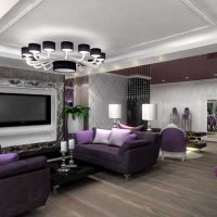 canapé violet clair dans le style de la photo du salon