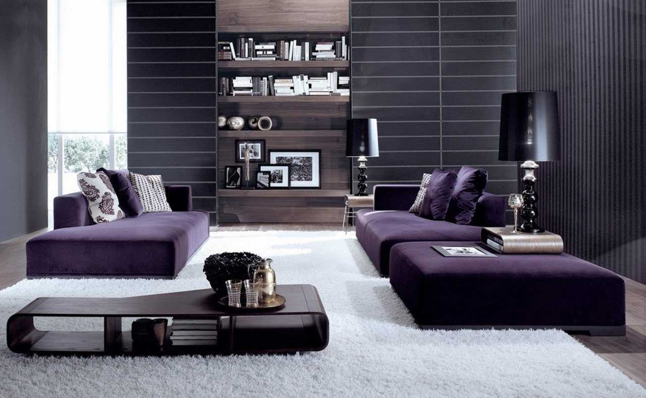 canapé violet clair dans le style de la chambre