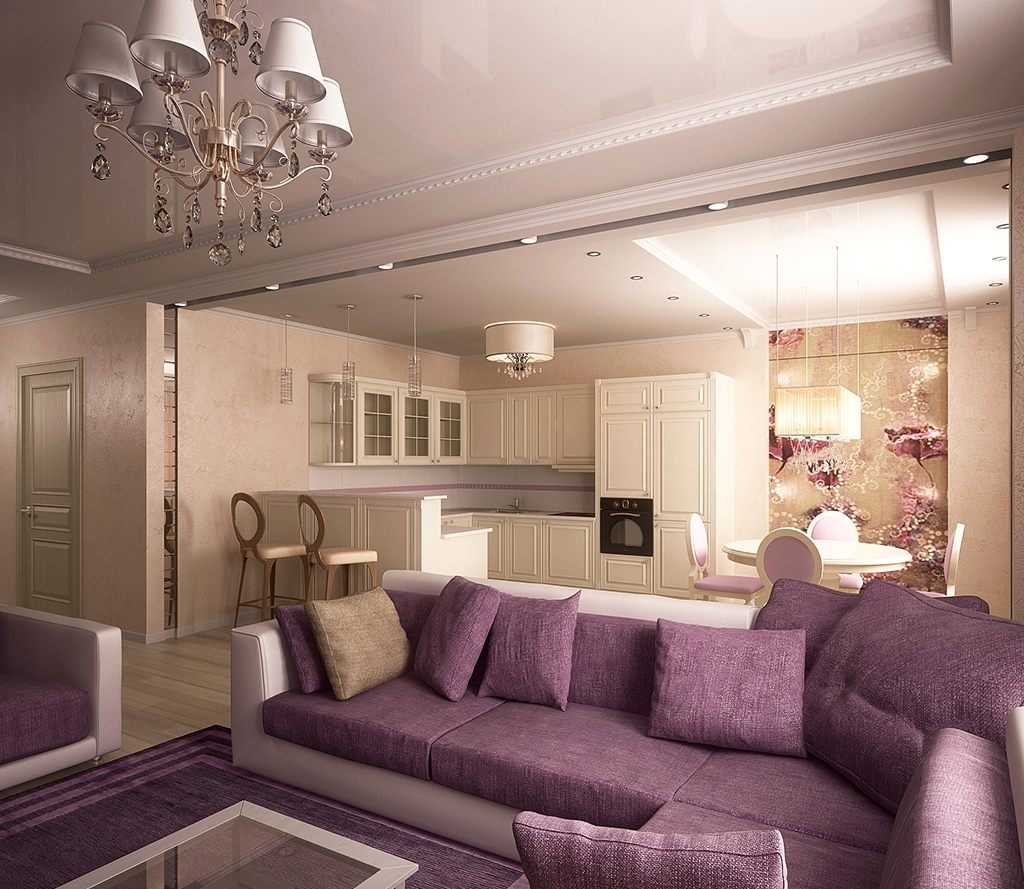canapé violet foncé dans la conception de la maison