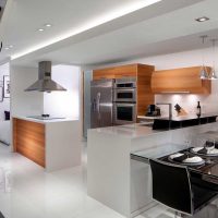 dark interior of luxury kitchen in modern style photo