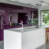 modern kitchen decor in purple tint photo