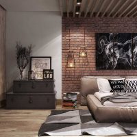 beautiful interior of the apartment in the loft style picture