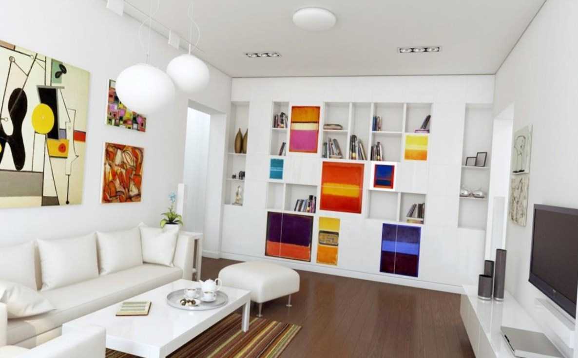 beautiful interior of the living room in the style of the avant-garde