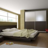light bedroom interior in wenge color photo