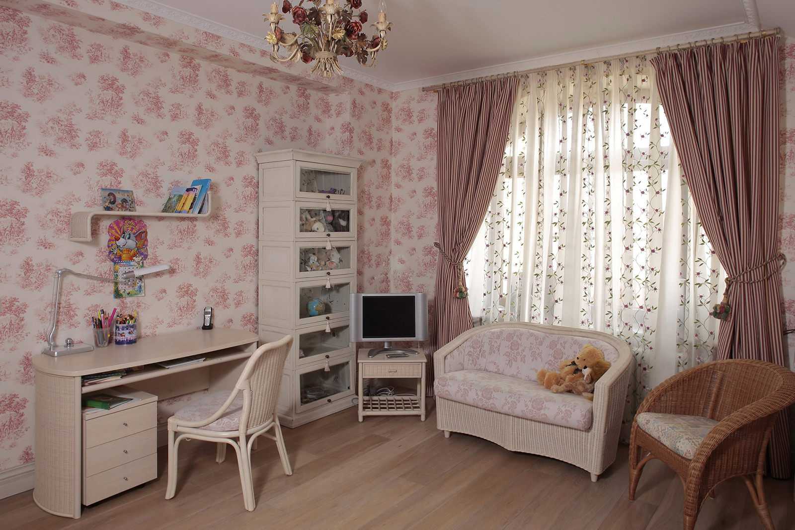 bright interior provence style bedroom