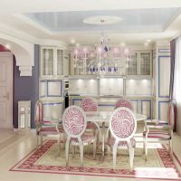 bright baroque style kitchen interior photo