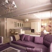 canapé violet foncé en image de décor à la maison