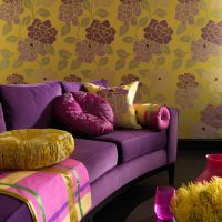 light purple sofa in the interior of the house picture