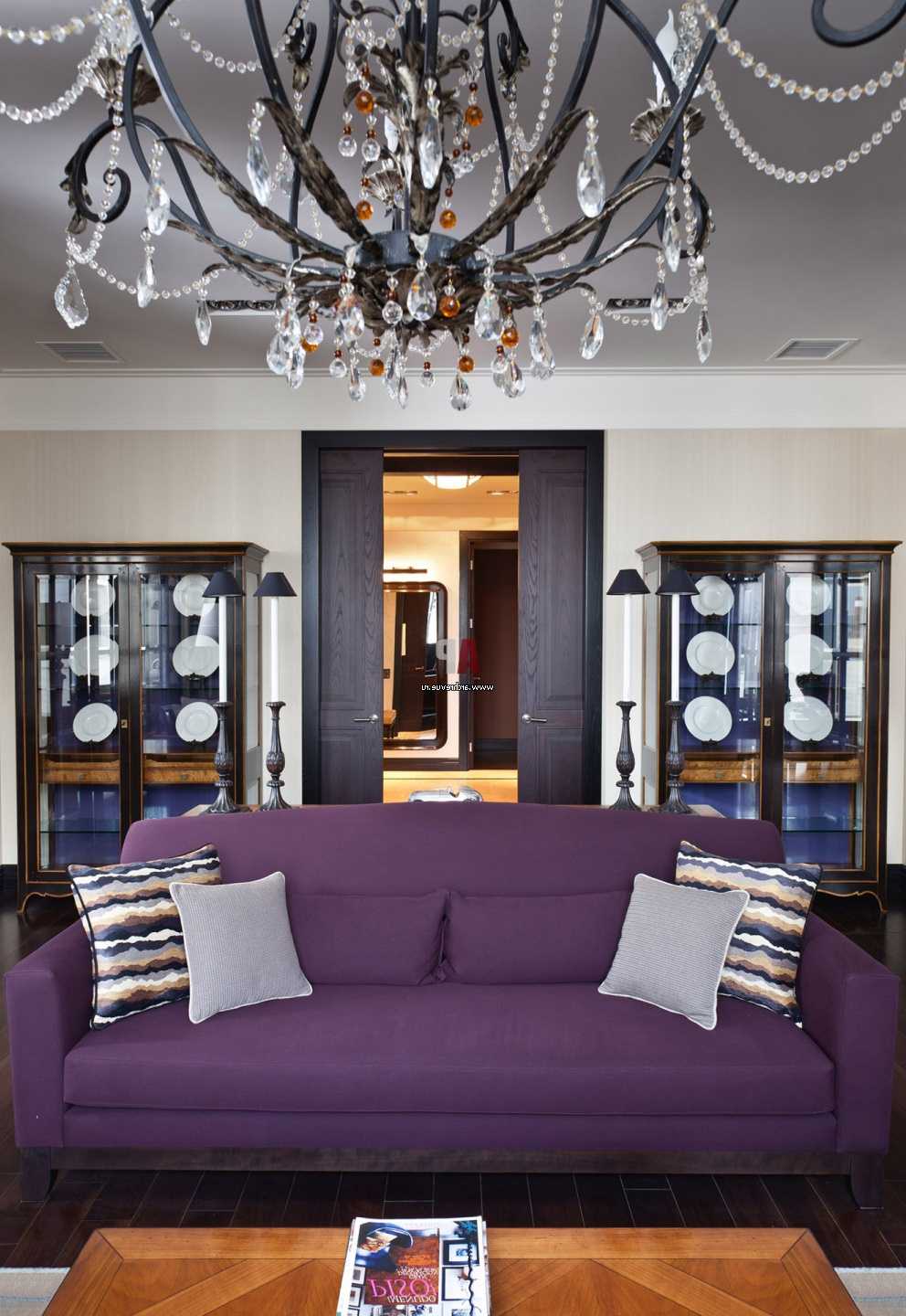light purple sofa in the design of the hallway