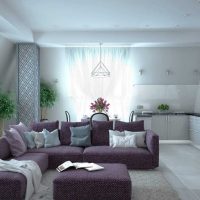 photo de canapé de style chambre violet foncé