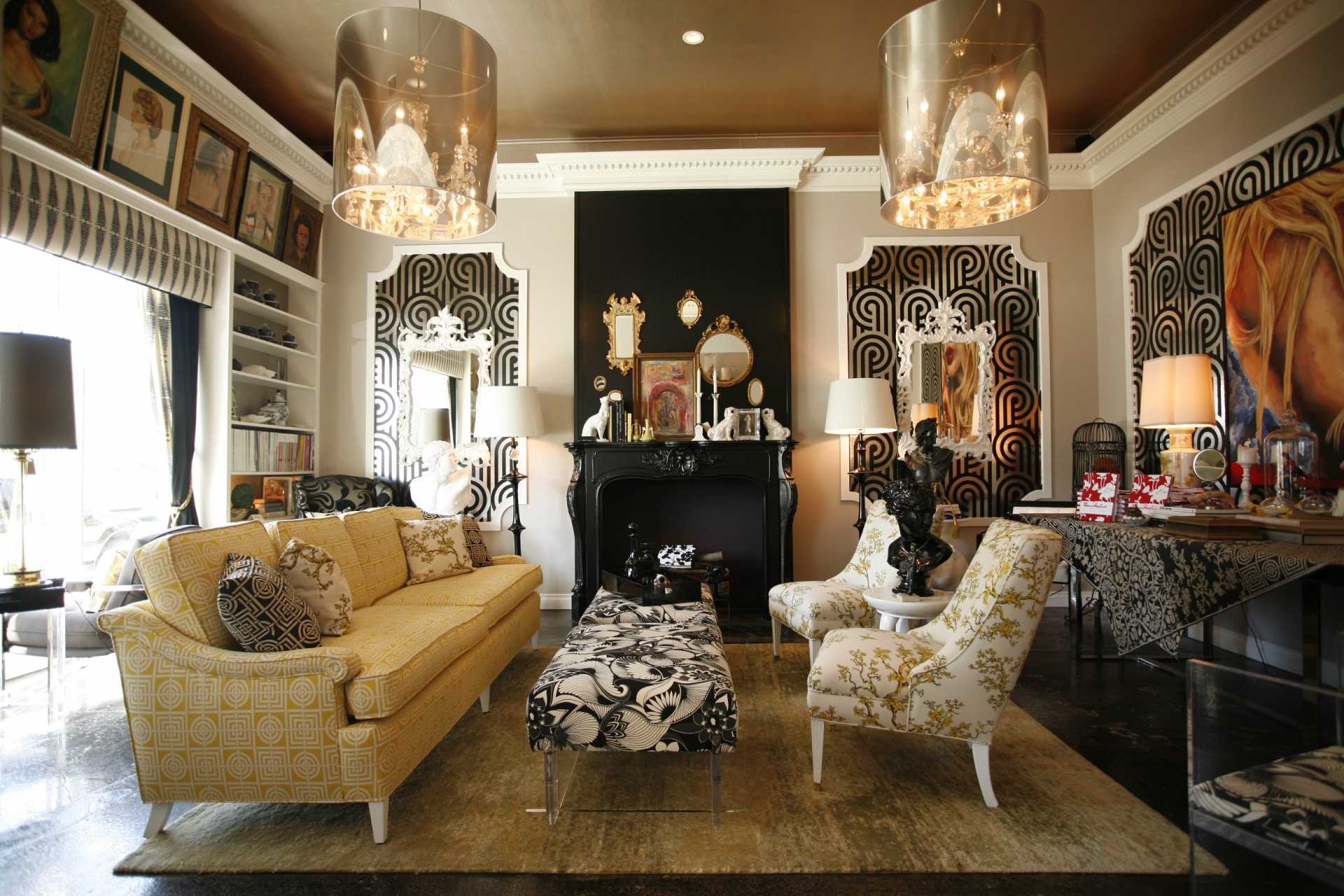 designer living room in the style of the avant-garde