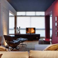 beautiful burgundy color in the interior of the living room picture