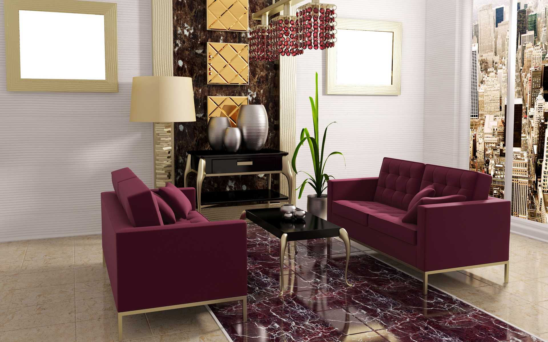 beautiful burgundy color in the style of the hallway