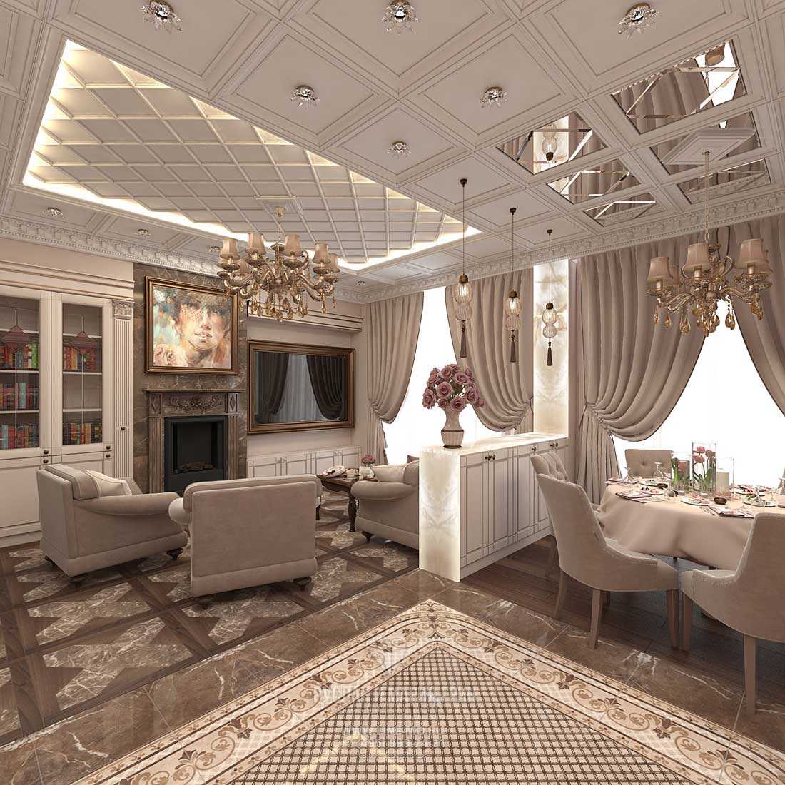 beautiful decor of luxury cuisine in classic style