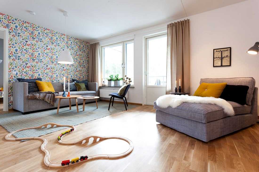 bright swedish living room design