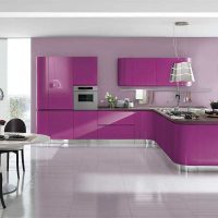 beautiful kitchen decor in purple tint photo