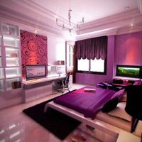 beautiful decor of the corridor in purple photo