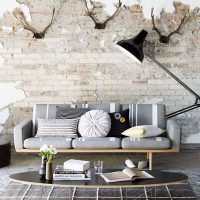 beautiful living room interior in grunge style picture