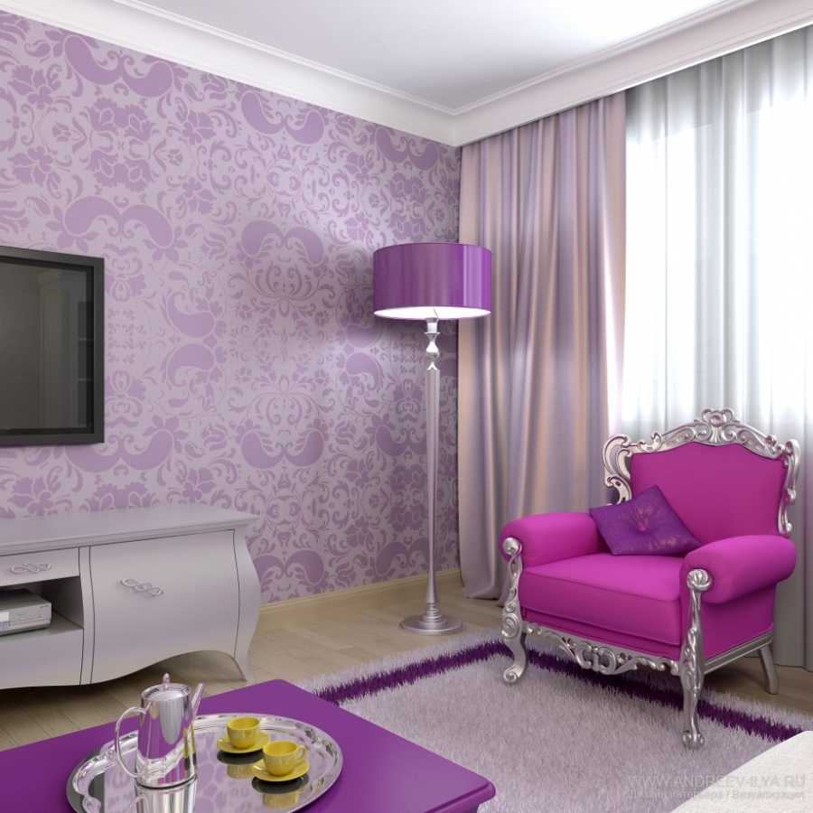 luminoso design dell'appartamento in viola