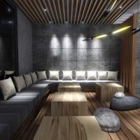 dark ergonomic design living room photo