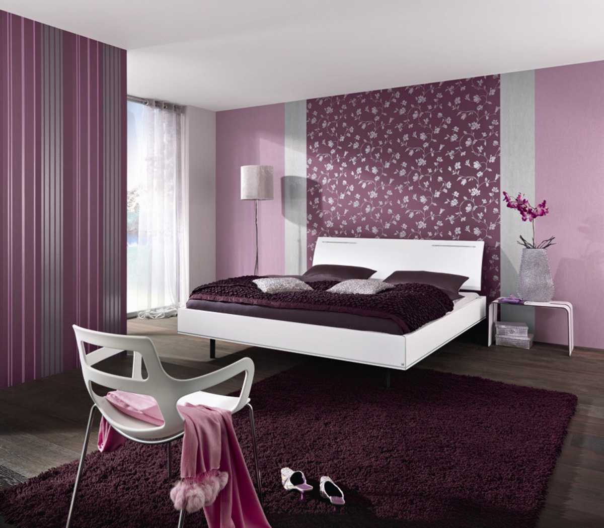 unusual bedroom style in purple