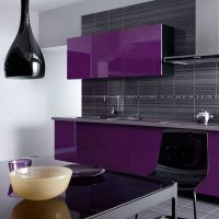 light kitchen decor in purple tint picture