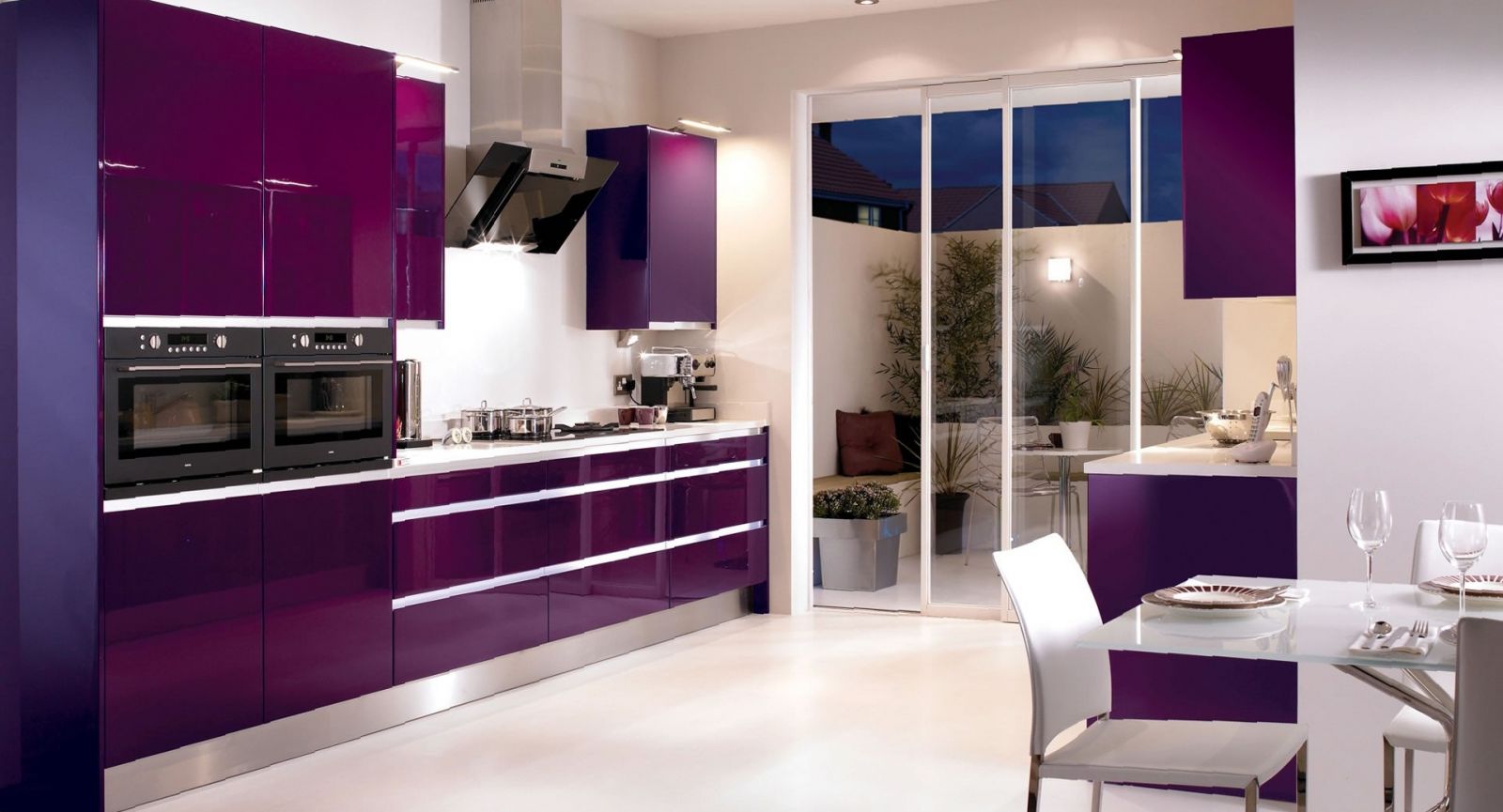 light kitchen style in purple