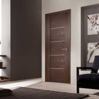 wooden doors in the interior of the living room photo