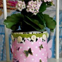 idea of ​​original decoration of flower pots photo