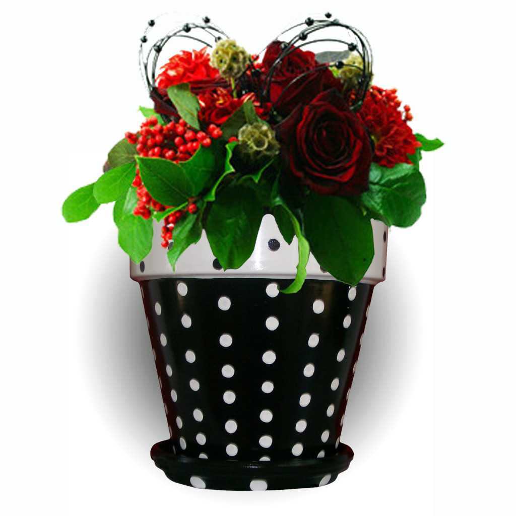 variante di un bellissimo decoro di vasi di fiori