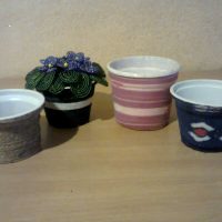 variant of beautiful decoration of flower pots photo