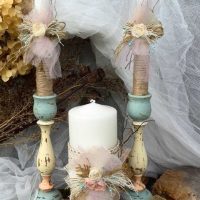 do-it-yourself version of light decoration of candles photo