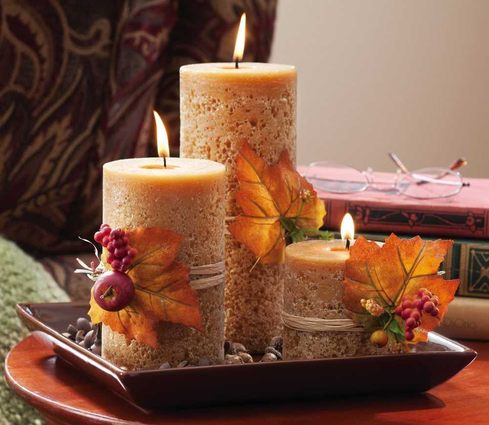 the idea of ​​light decoration of candles with your own hands