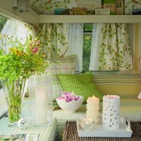 bright window decoration with photo accessories