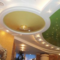 beautiful ceiling decoration with photo print