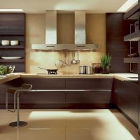 a combination of light colors in the decor of the kitchen photo