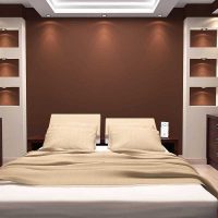 a combination of dark colors in the facade of the bedroom photo